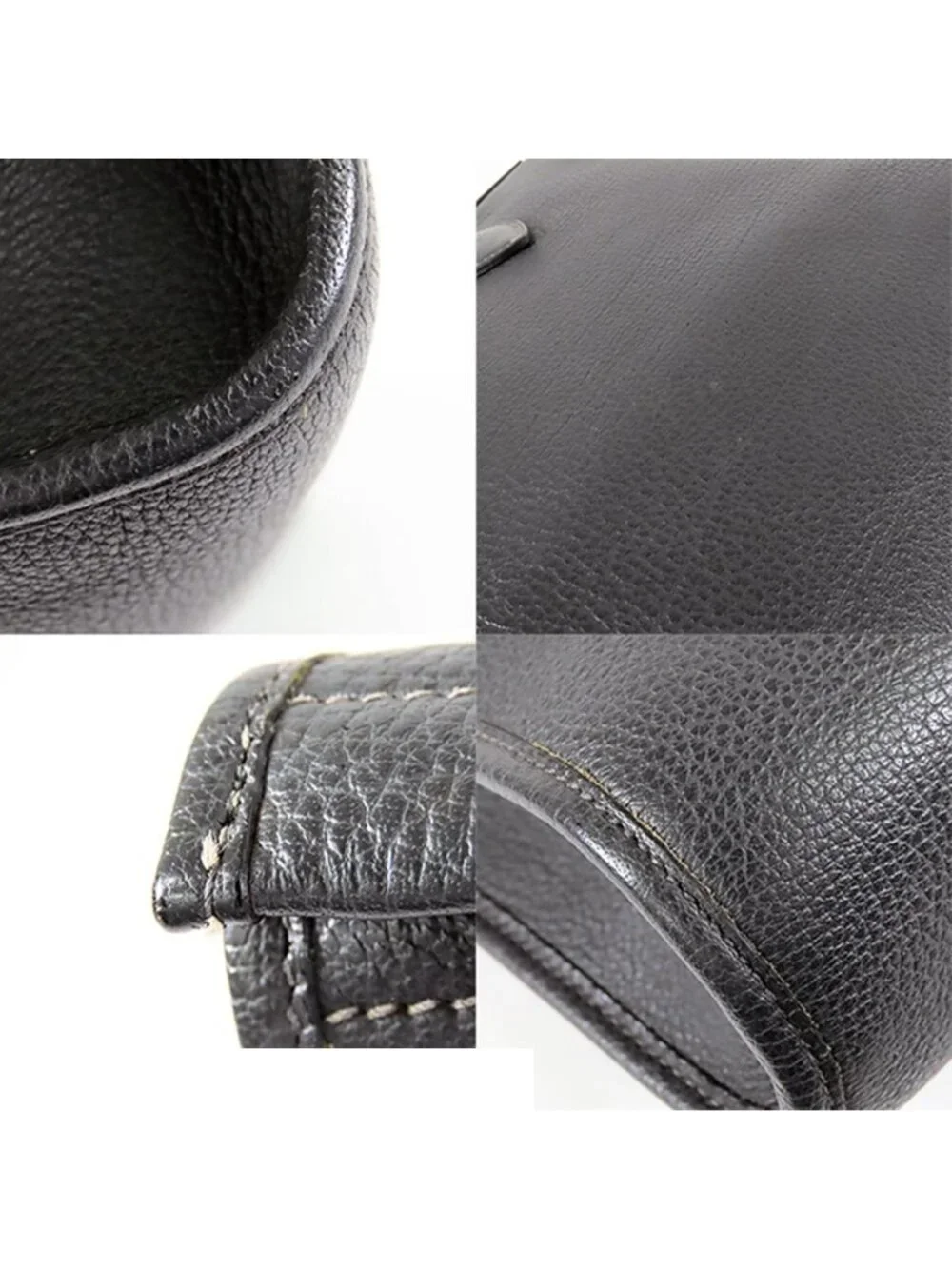 Hermes Cabas 35 Graphite Silver Ardennes Tote Shoulder Bag
